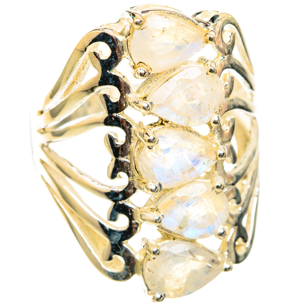 Rainbow Moonstone Rings handcrafted by Anasilvercos - RING118410 - Photo 2