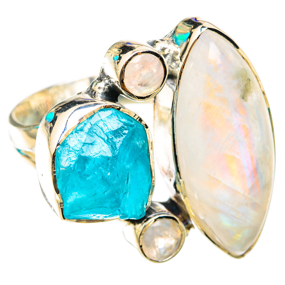Rainbow Moonstone Rings handcrafted by Anasilvercos - RING118418 - Photo 2