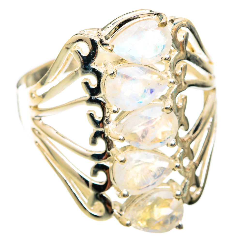 Rainbow Moonstone Rings handcrafted by Anasilvercos - RING118443 - Photo 2