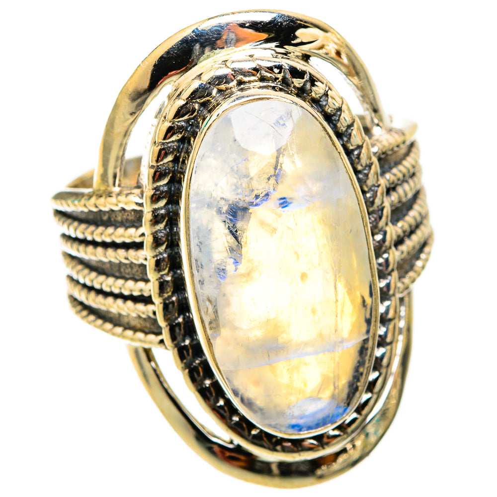 Rainbow Moonstone Rings handcrafted by Anasilvercos - RING118456 - Photo 2