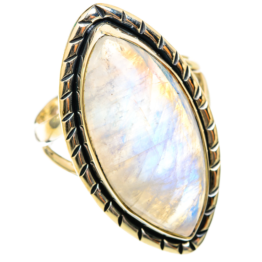 Rainbow Moonstone Rings handcrafted by Anasilvercos - RING118457 - Photo 2