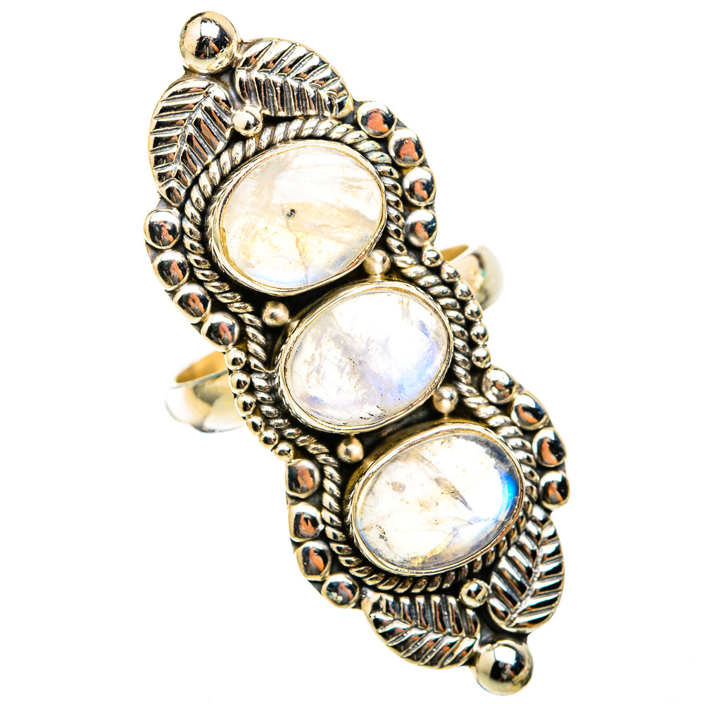 Rainbow Moonstone Rings handcrafted by Anasilvercos - RING118460 - Photo 2
