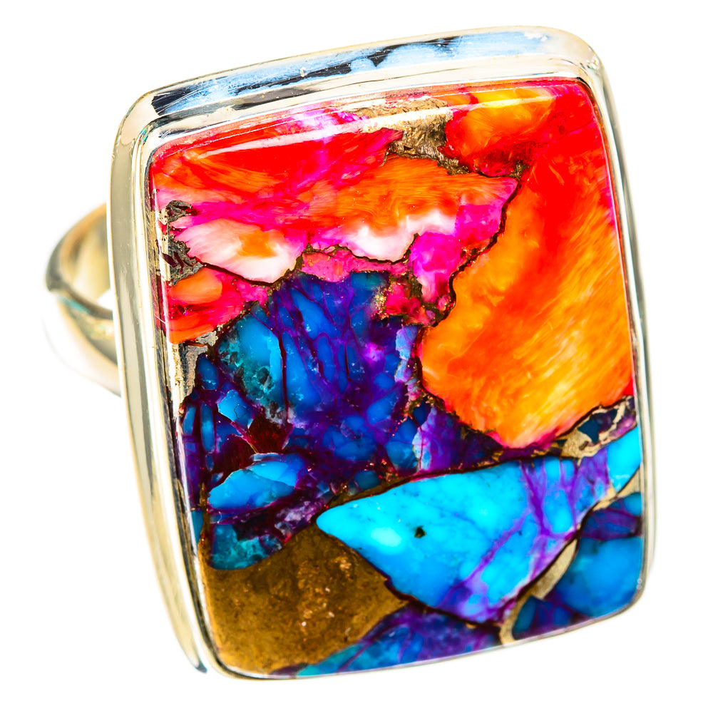 Kingman Pink Dahlia Turquoise Rings handcrafted by Anasilvercos - RING118462 - Photo 2