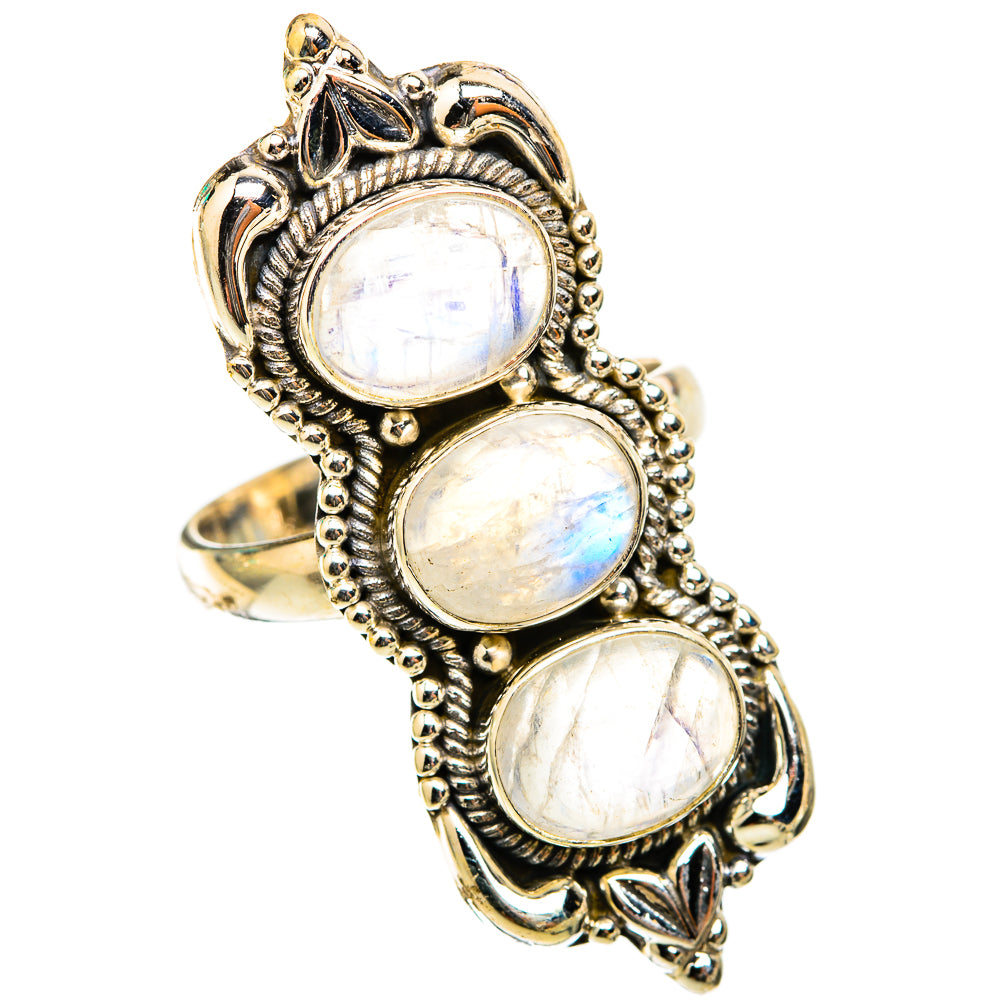 Rainbow Moonstone Rings handcrafted by Anasilvercos - RING118493 - Photo 2