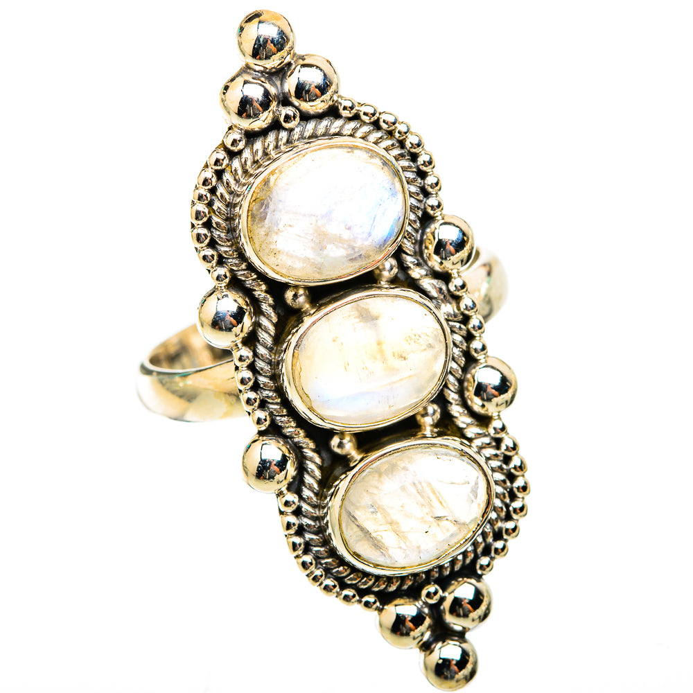Rainbow Moonstone Rings handcrafted by Anasilvercos - RING118494 - Photo 2