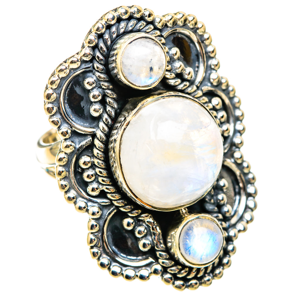 Rainbow Moonstone Rings handcrafted by Anasilvercos - RING118496 - Photo 2