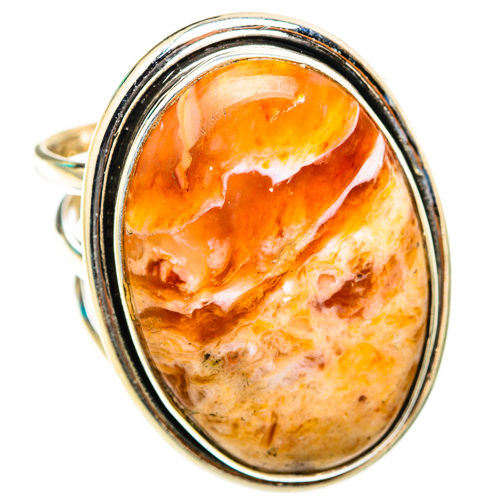 Orange Agate Rings handcrafted by Anasilvercos - RING118520 - Photo 2