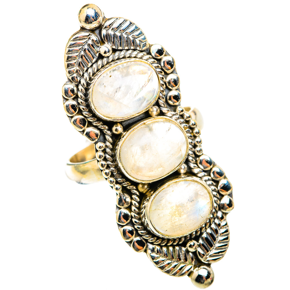 Rainbow Moonstone Rings handcrafted by Anasilvercos - RING118529 - Photo 2