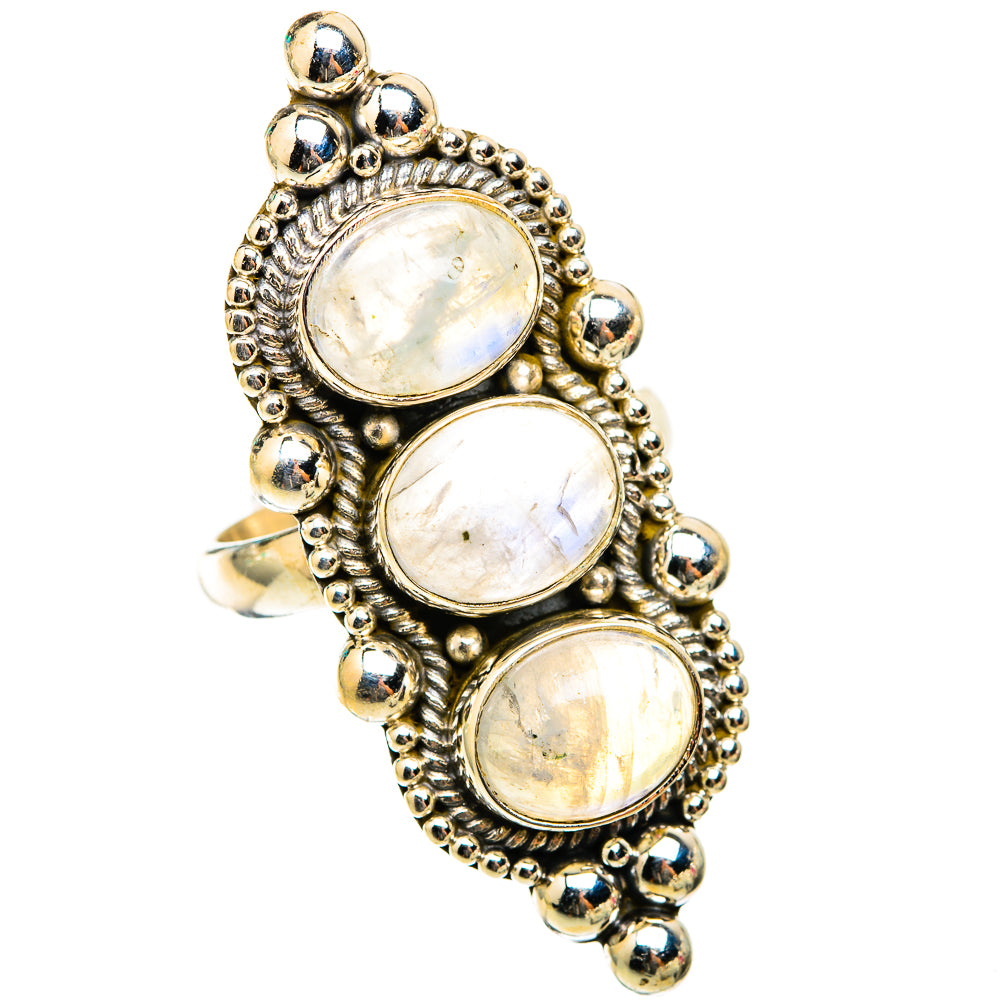 Rainbow Moonstone Rings handcrafted by Anasilvercos - RING118530 - Photo 2