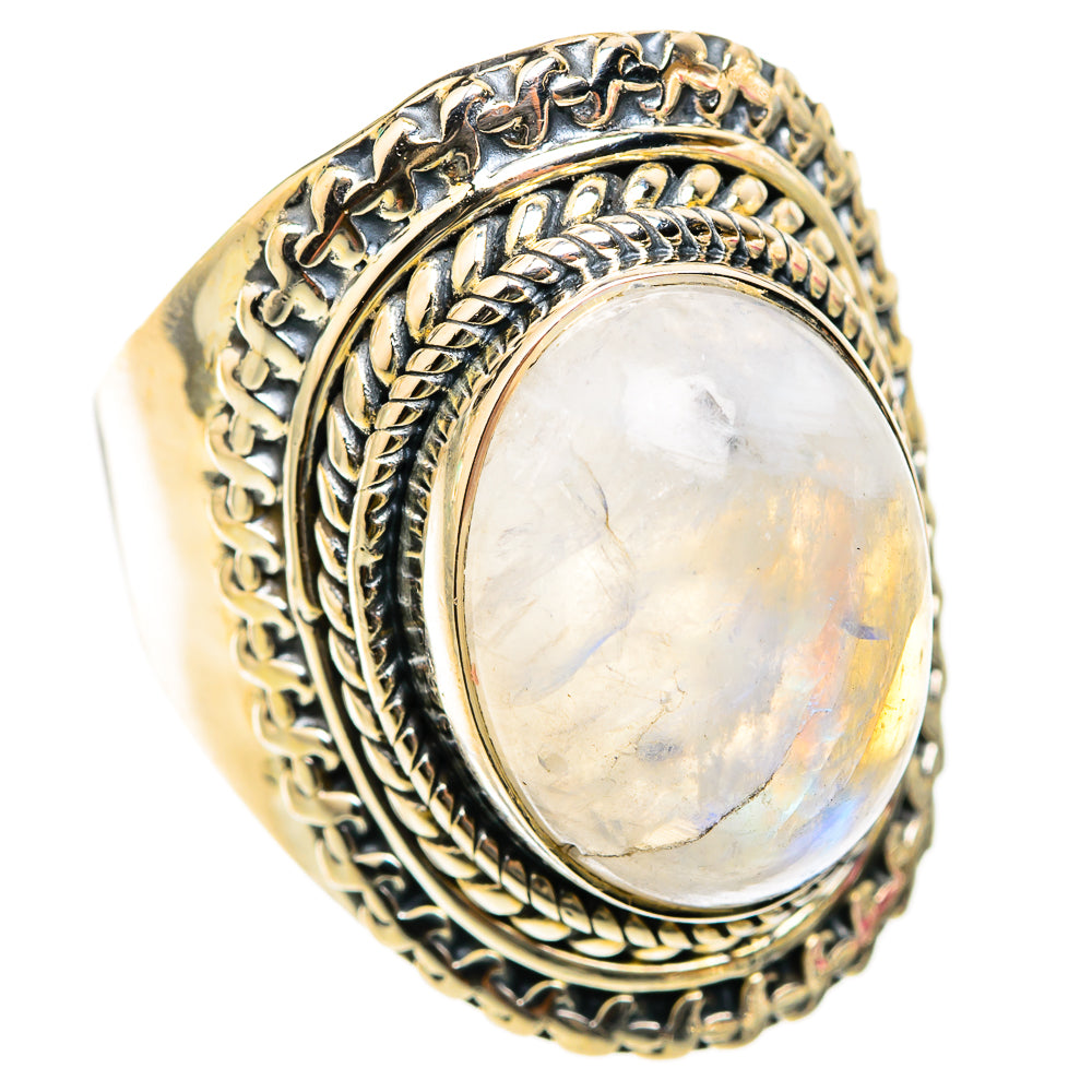 Rainbow Moonstone Rings handcrafted by Anasilvercos - RING118531 - Photo 2
