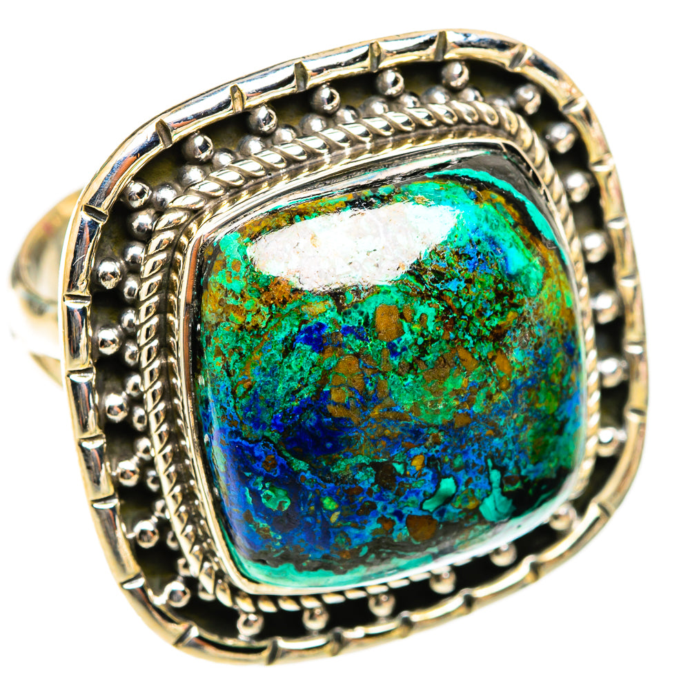 Chrysocolla In Azurite Rings handcrafted by Anasilvercos - RING118532 - Photo 2