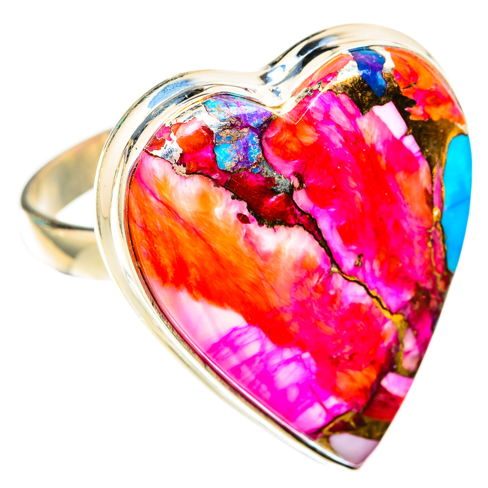 Kingman Pink Dahlia Turquoise Rings handcrafted by Anasilvercos - RING118560 - Photo 2