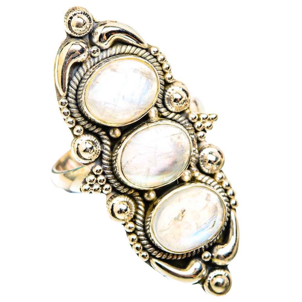 Rainbow Moonstone Rings handcrafted by Anasilvercos - RING118579 - Photo 2