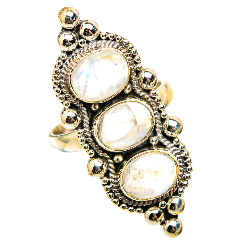 Rainbow Moonstone Rings handcrafted by Anasilvercos - RING118581 - Photo 2