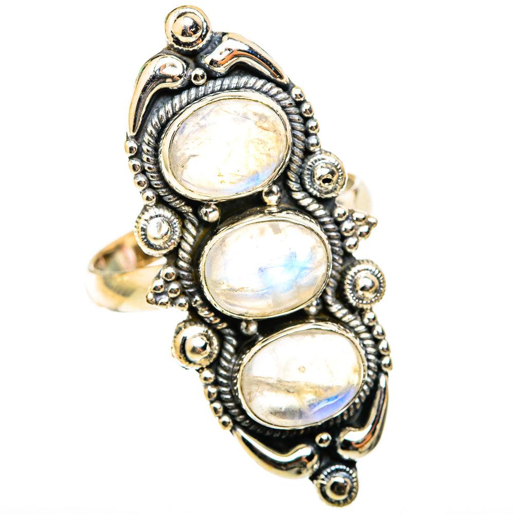 Rainbow Moonstone Rings handcrafted by Anasilvercos - RING118597 - Photo 2