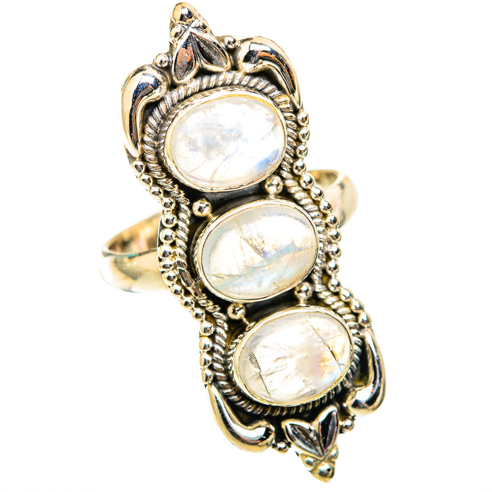 Rainbow Moonstone Rings handcrafted by Anasilvercos - RING118598 - Photo 2
