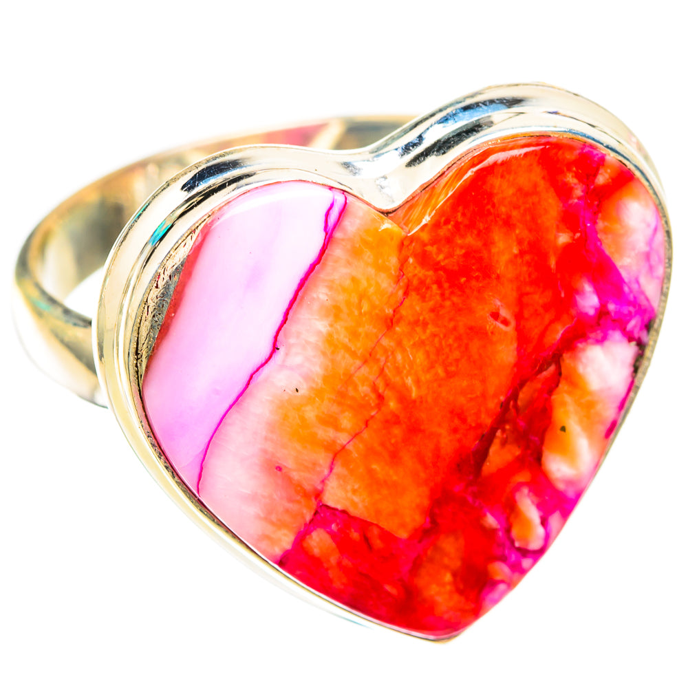 Kingman Pink Dahlia Turquoise Rings handcrafted by Anasilvercos - RING118601 - Photo 2