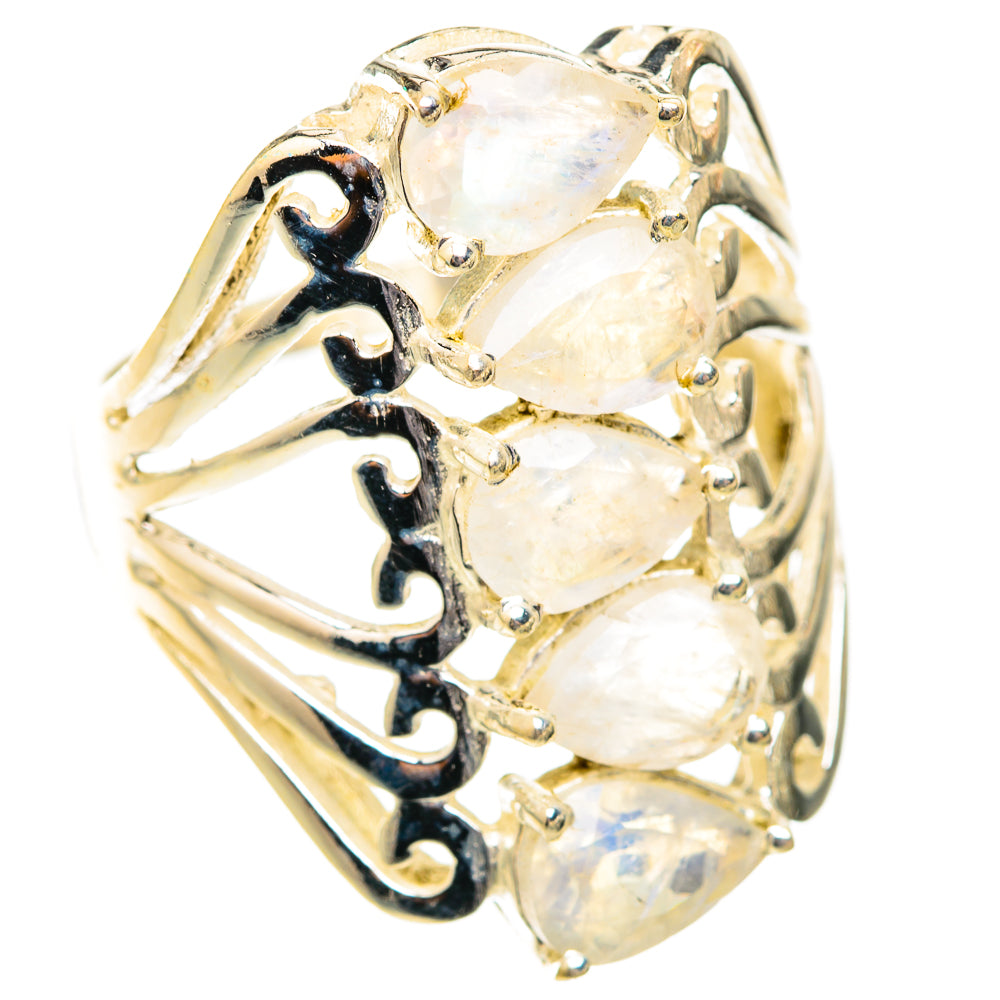 Rainbow Moonstone Rings handcrafted by Anasilvercos - RING118651 - Photo 2