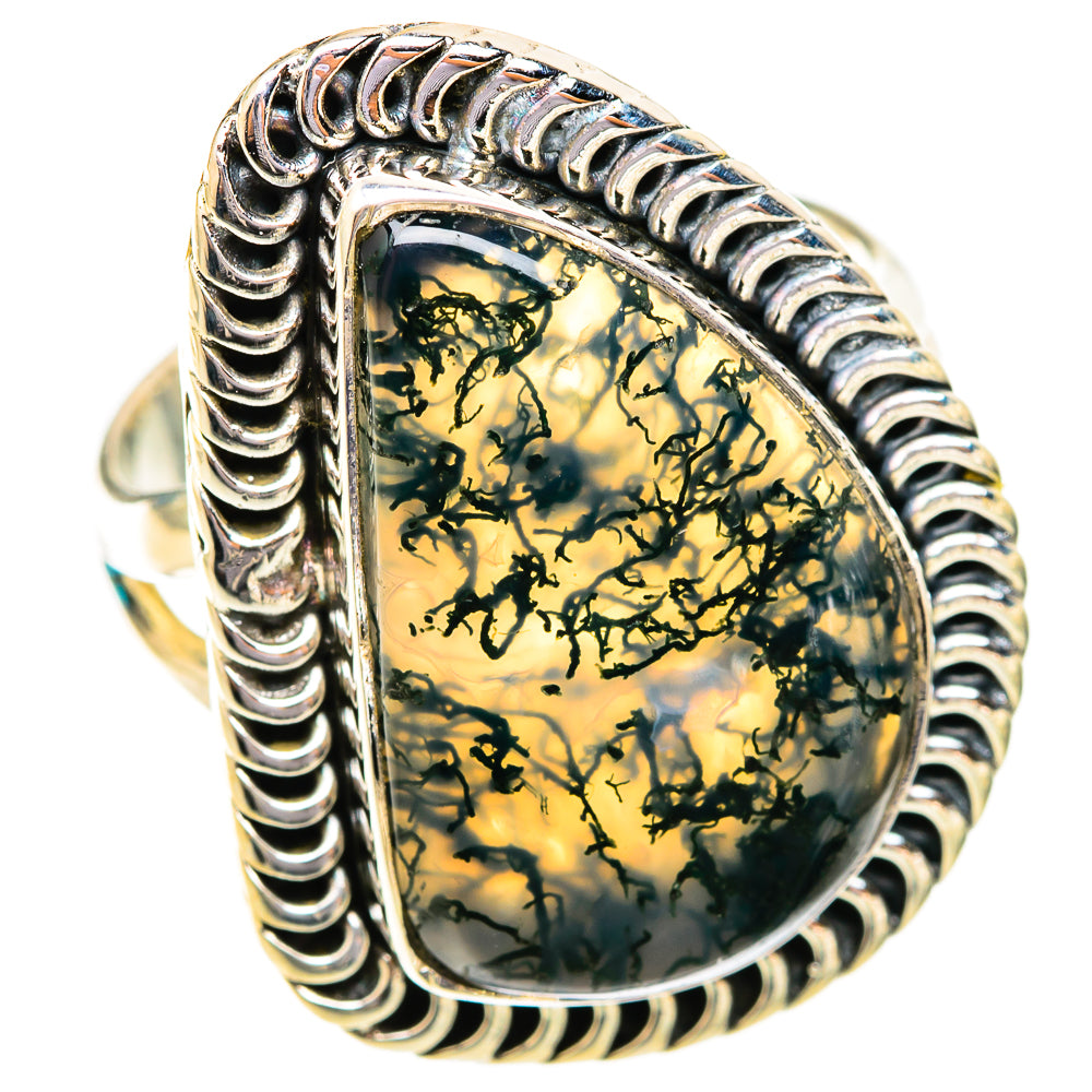 Green Moss Agate Rings handcrafted by Anasilvercos - RING118665 - Photo 2