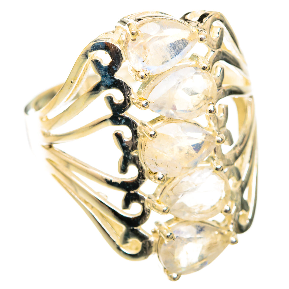 Rainbow Moonstone Rings handcrafted by Anasilvercos - RING118679 - Photo 2