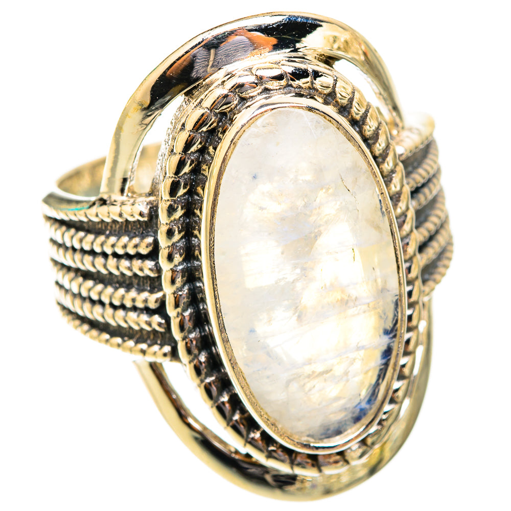 Rainbow Moonstone Rings handcrafted by Anasilvercos - RING118700 - Photo 2