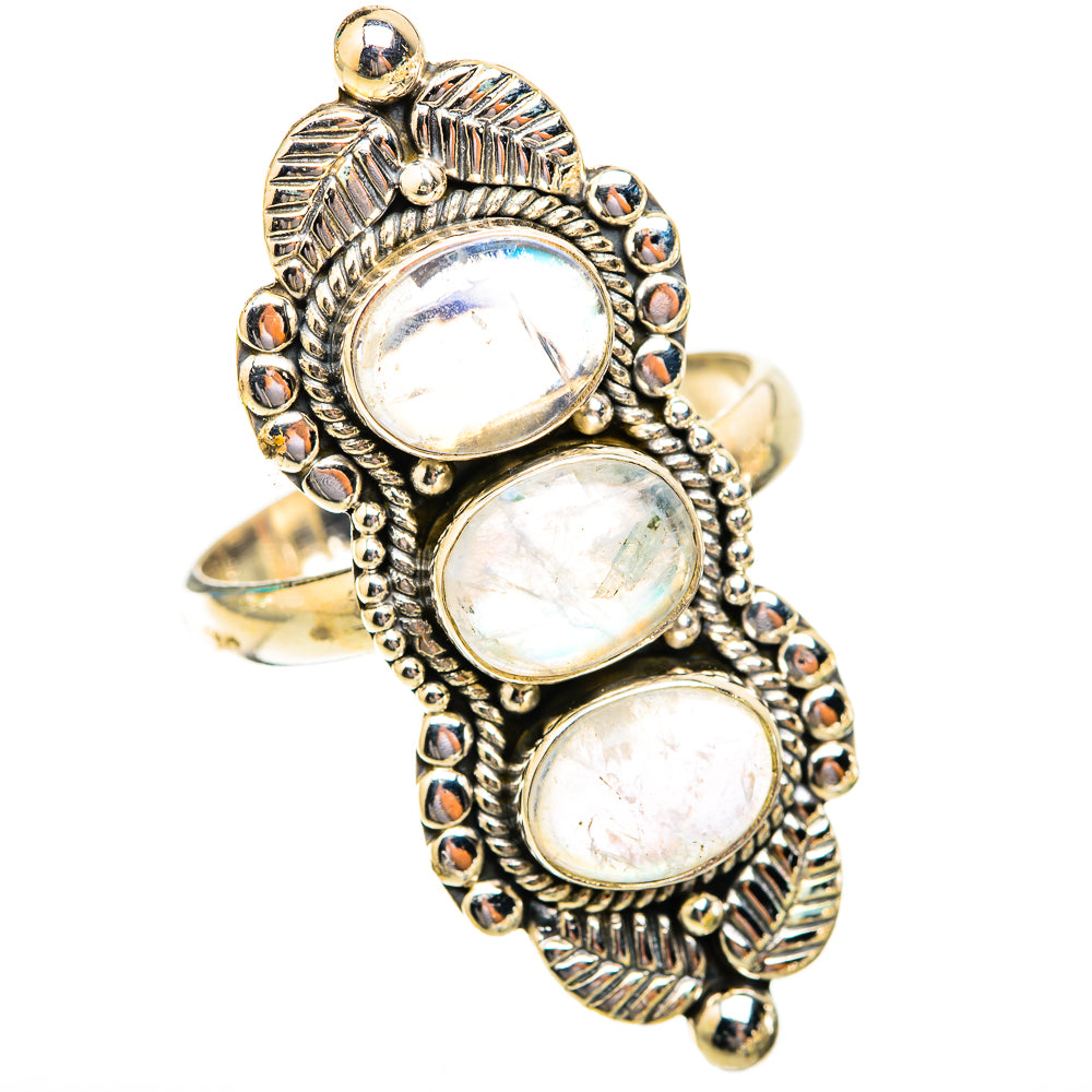 Rainbow Moonstone Rings handcrafted by Anasilvercos - RING118776 - Photo 2