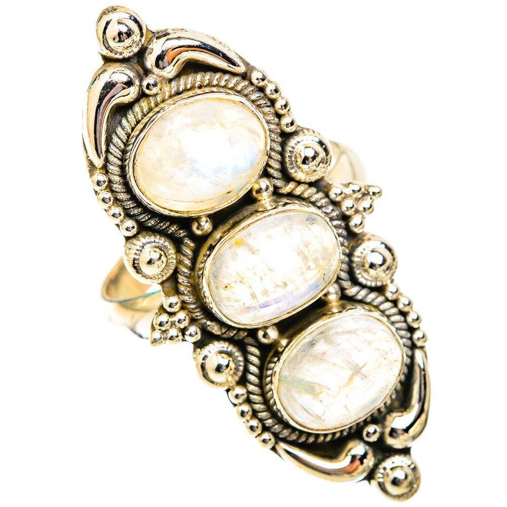 Rainbow Moonstone Rings handcrafted by Anasilvercos - RING118777 - Photo 2