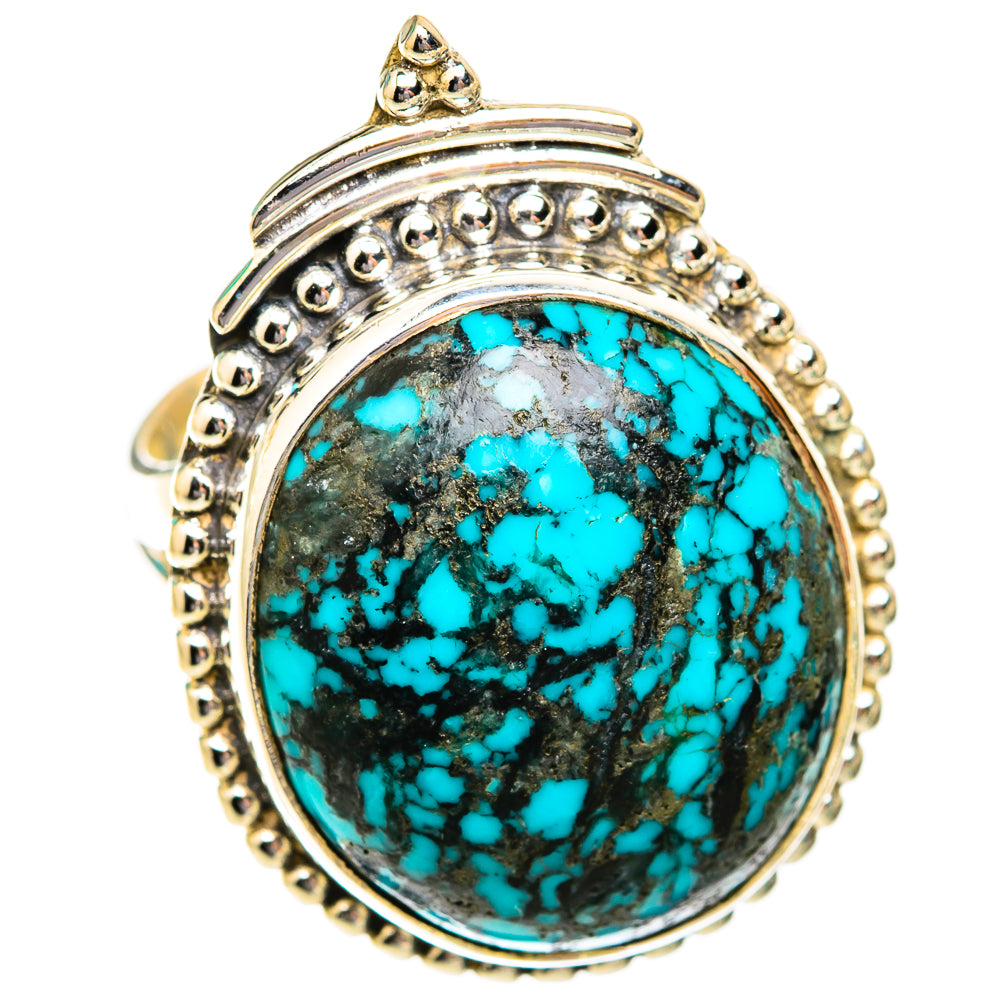Tibetan Turquoise Rings handcrafted by Anasilvercos - RING118791 - Photo 2