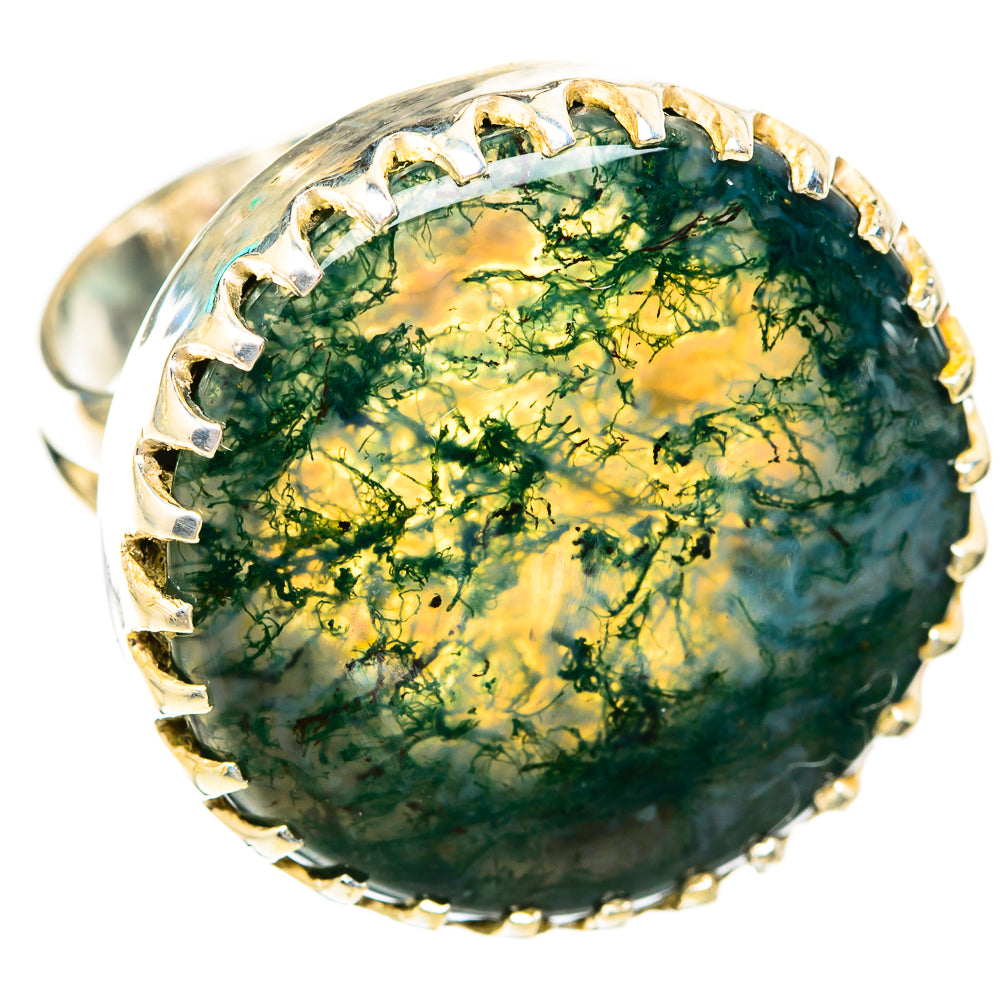 Green Moss Agate Rings handcrafted by Anasilvercos - RING118858 - Photo 2