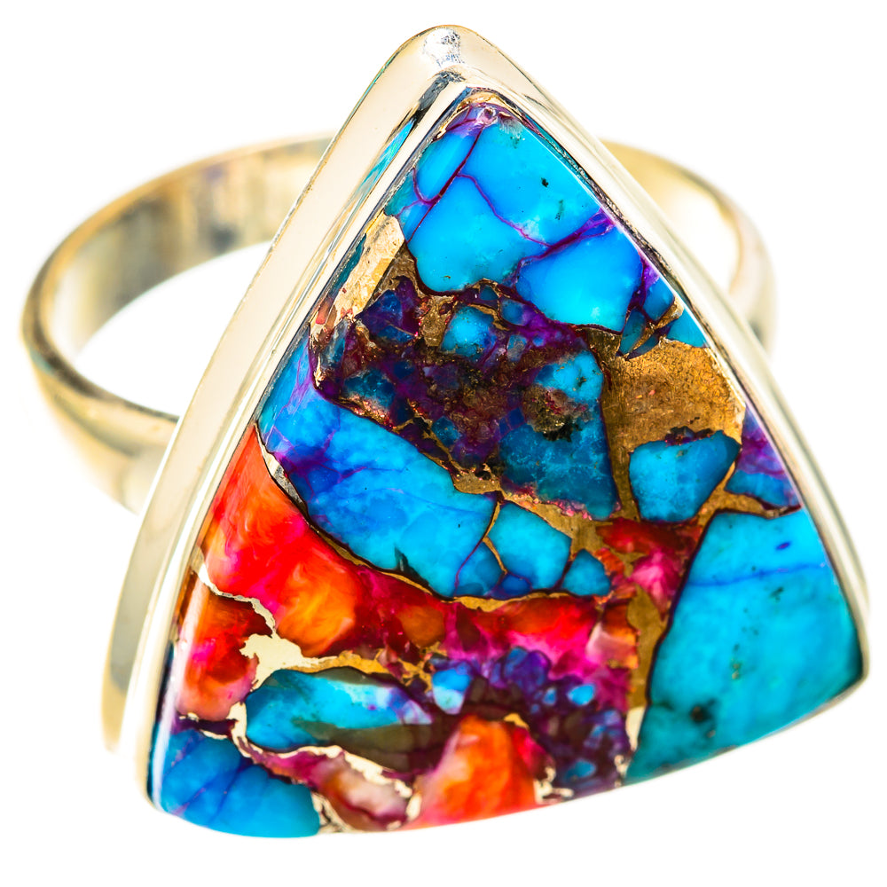 Kingman Pink Dahlia Turquoise Rings handcrafted by Anasilvercos - RING118879 - Photo 2