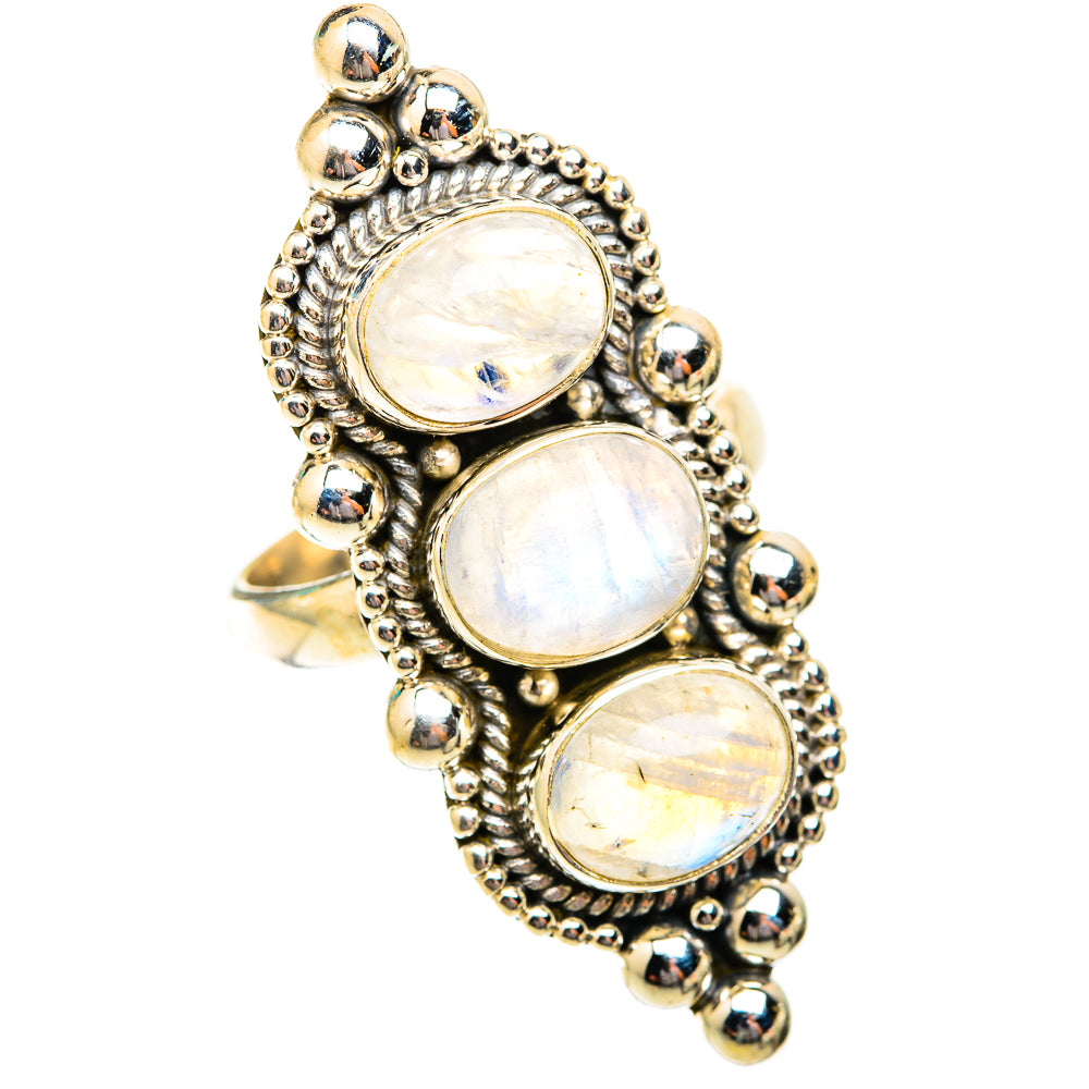 Rainbow Moonstone Rings handcrafted by Anasilvercos - RING118898 - Photo 2