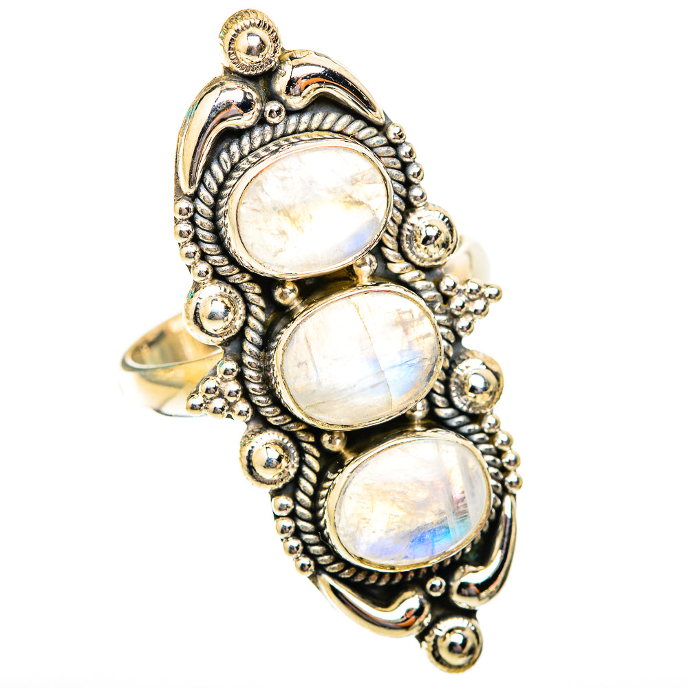 Rainbow Moonstone Rings handcrafted by Anasilvercos - RING118899 - Photo 2