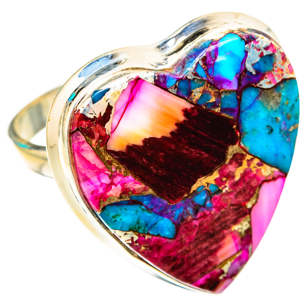 Kingman Pink Dahlia Turquoise Rings handcrafted by Anasilvercos - RING118902 - Photo 2