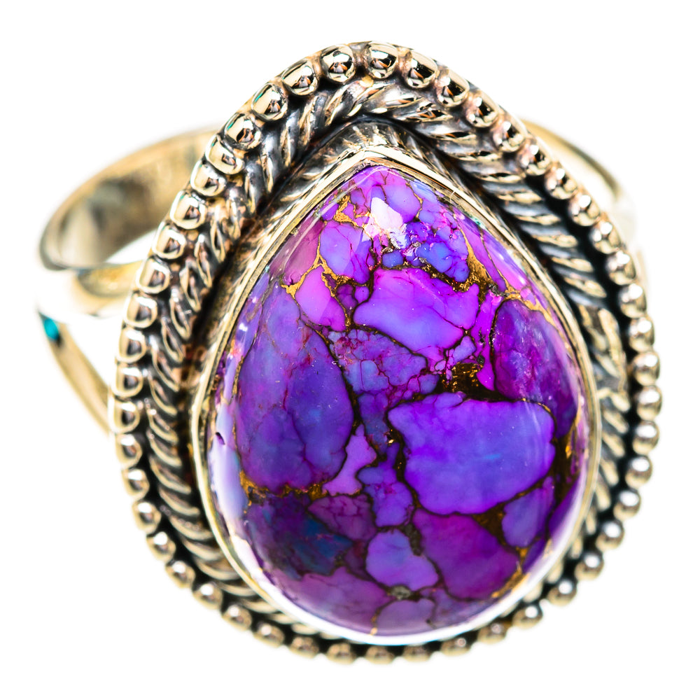 Purple Copper Composite Turquoise Rings handcrafted by Anasilvercos - RING118924 - Photo 2