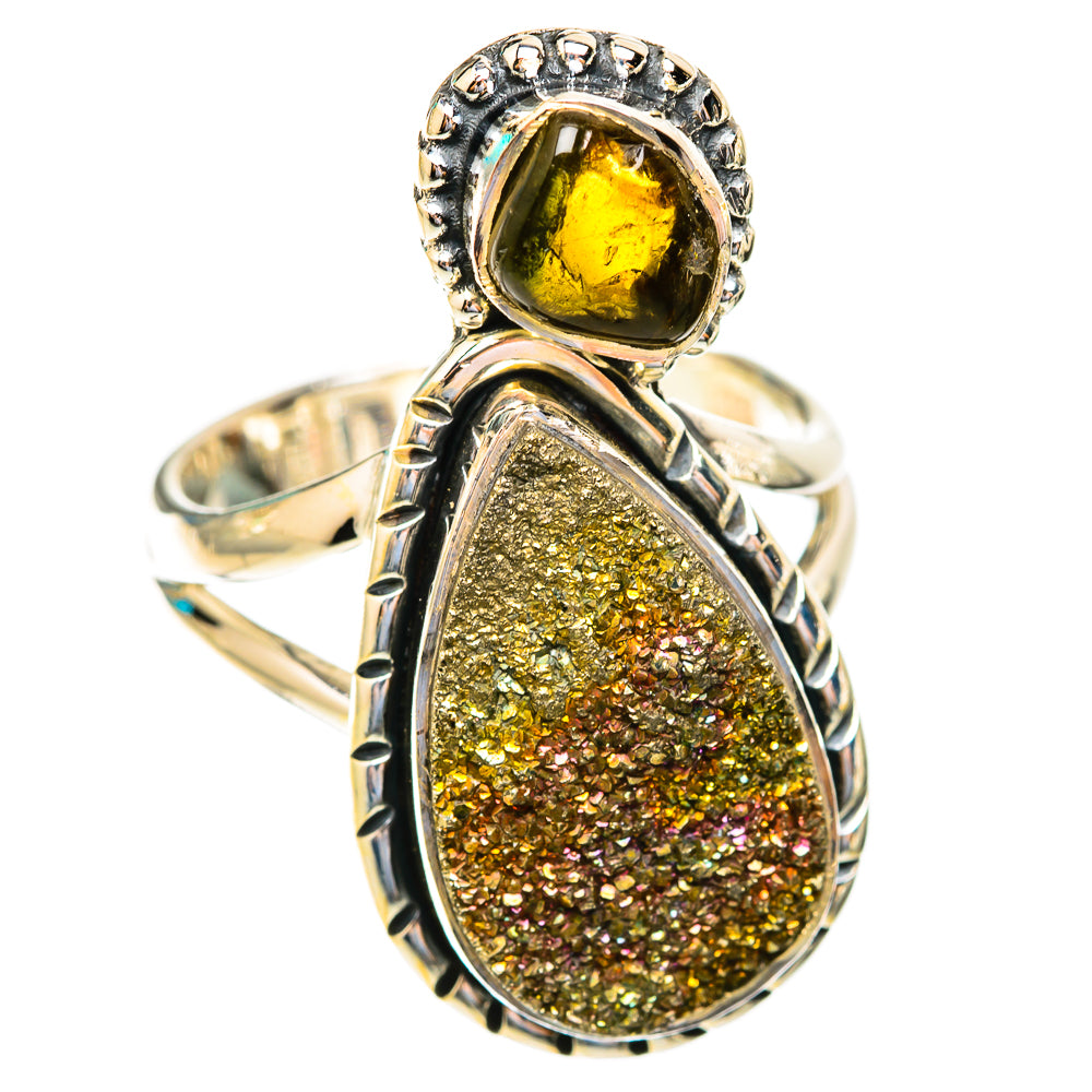 Spectro Pyrite Druzy Rings handcrafted by Anasilvercos - RING118925 - Photo 2