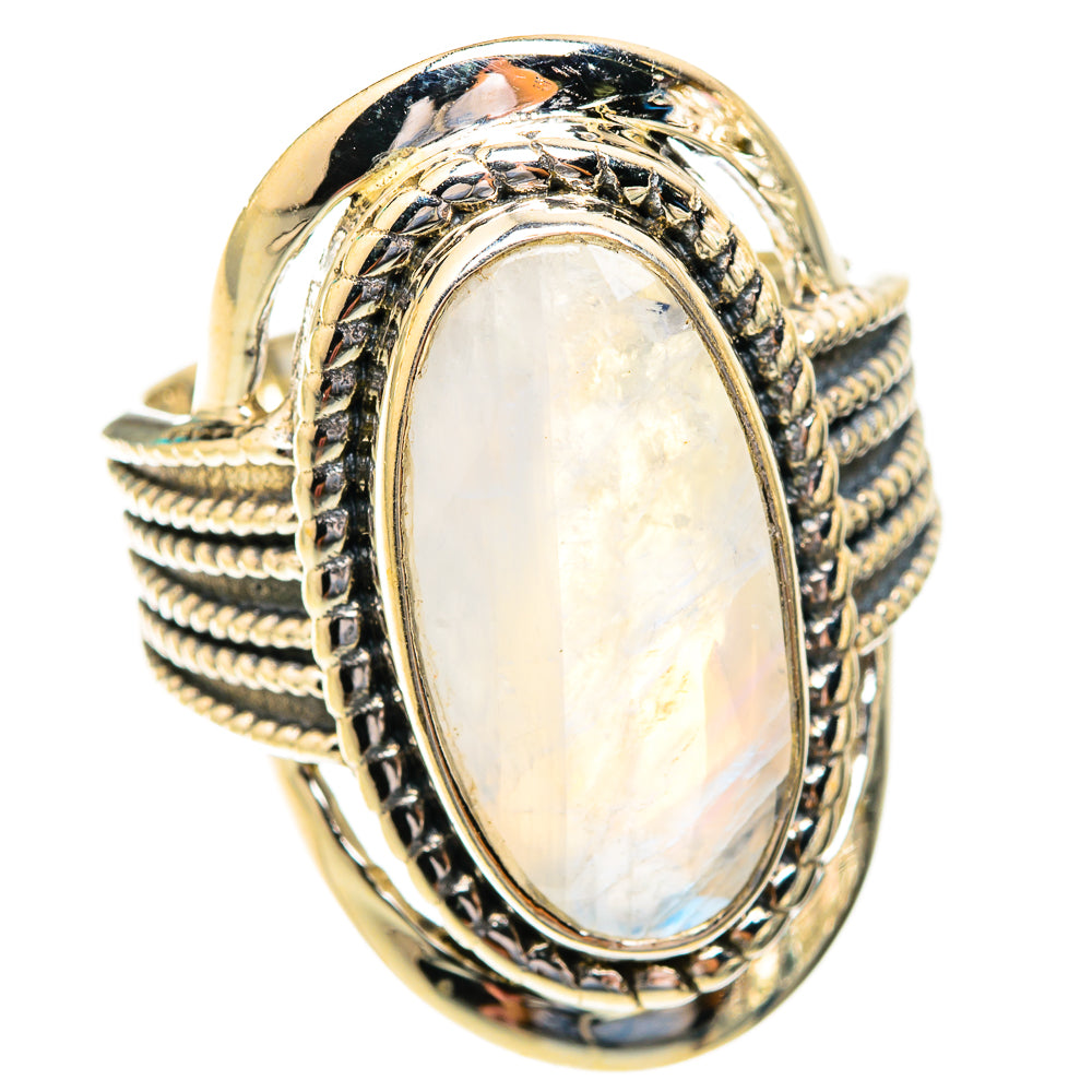 Rainbow Moonstone Rings handcrafted by Anasilvercos - RING118929 - Photo 2