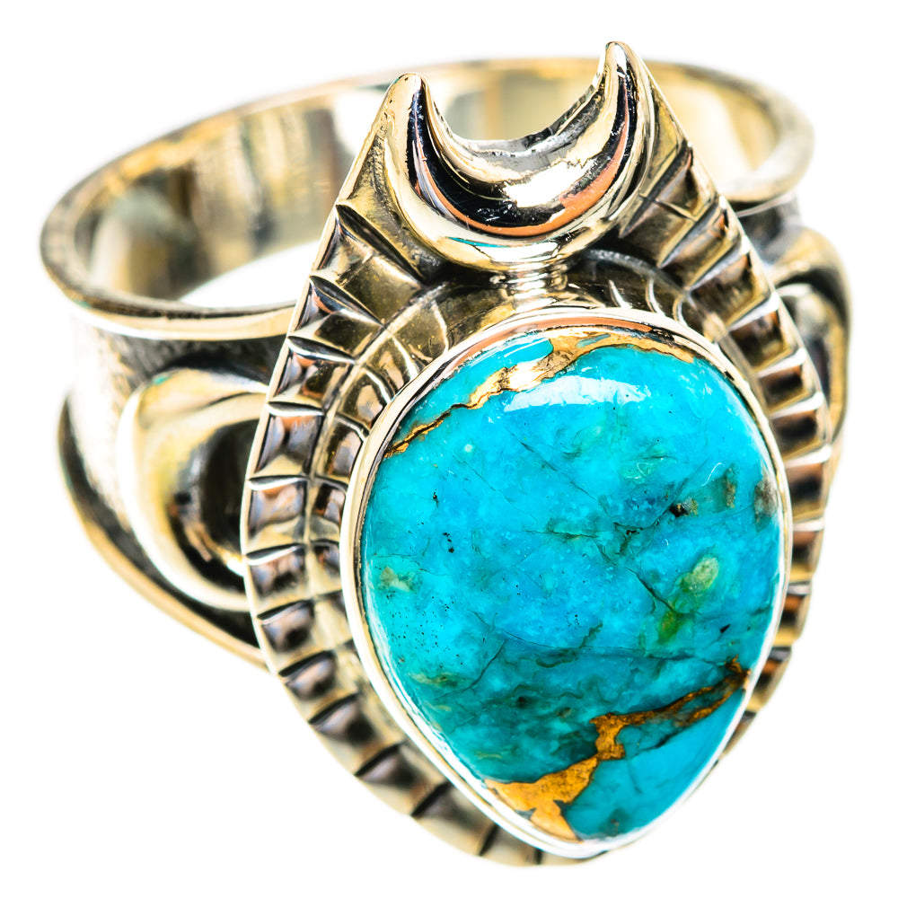 Blue Copper Composite Turquoise Rings handcrafted by Anasilvercos - RING118932 - Photo 2