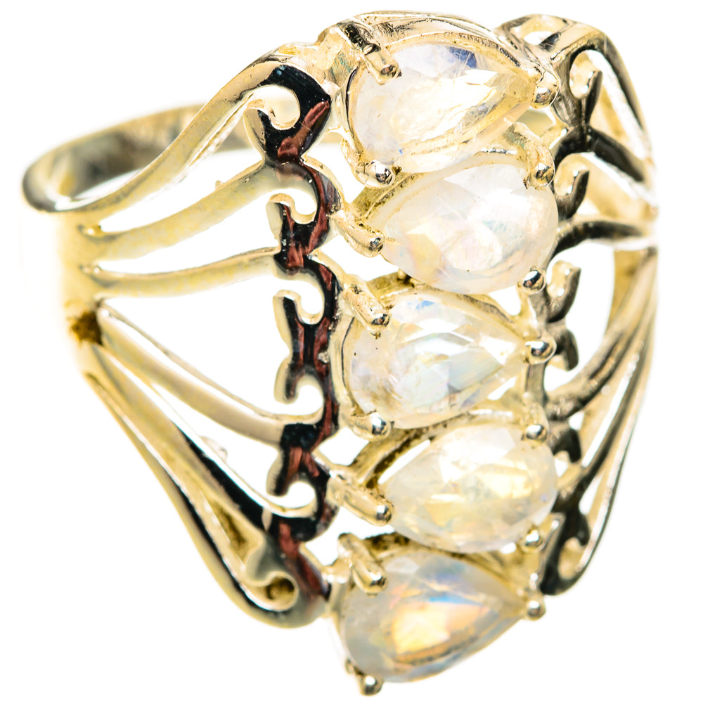 Rainbow Moonstone Rings handcrafted by Anasilvercos - RING118948 - Photo 2