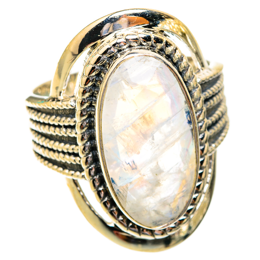 Rainbow Moonstone Rings handcrafted by Anasilvercos - RING118949 - Photo 2