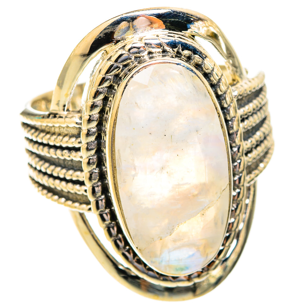 Rainbow Moonstone Rings handcrafted by Anasilvercos - RING118991 - Photo 2