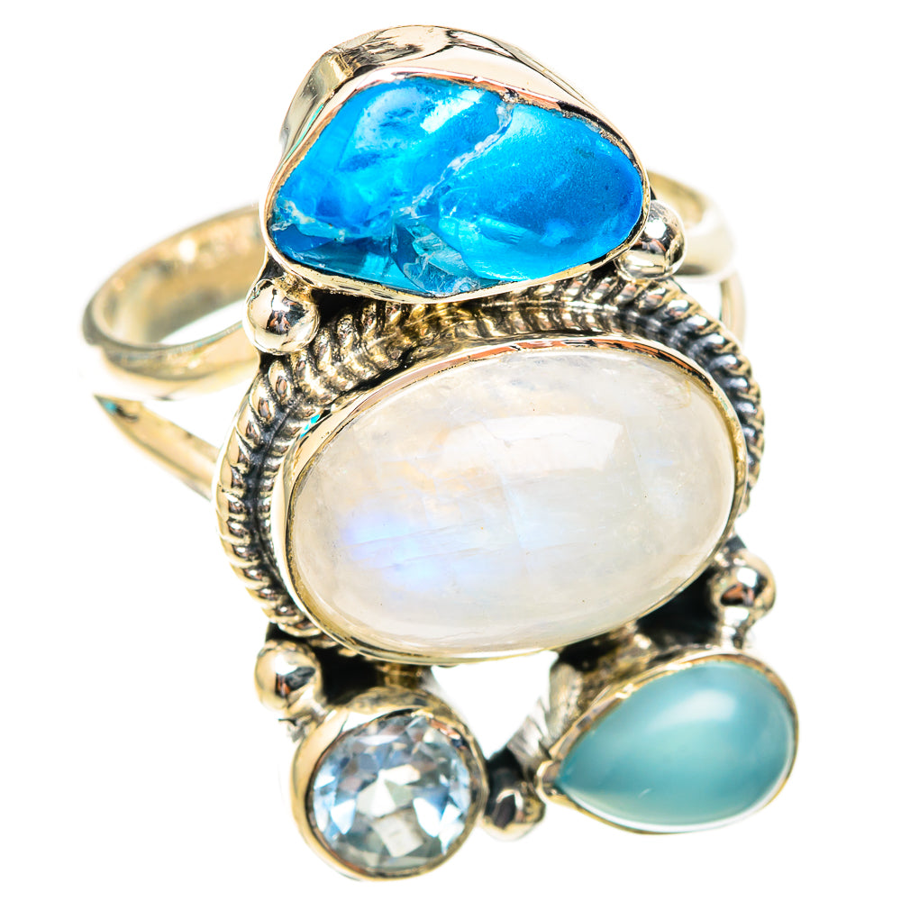 Rainbow Moonstone Rings handcrafted by Anasilvercos - RING118995 - Photo 2