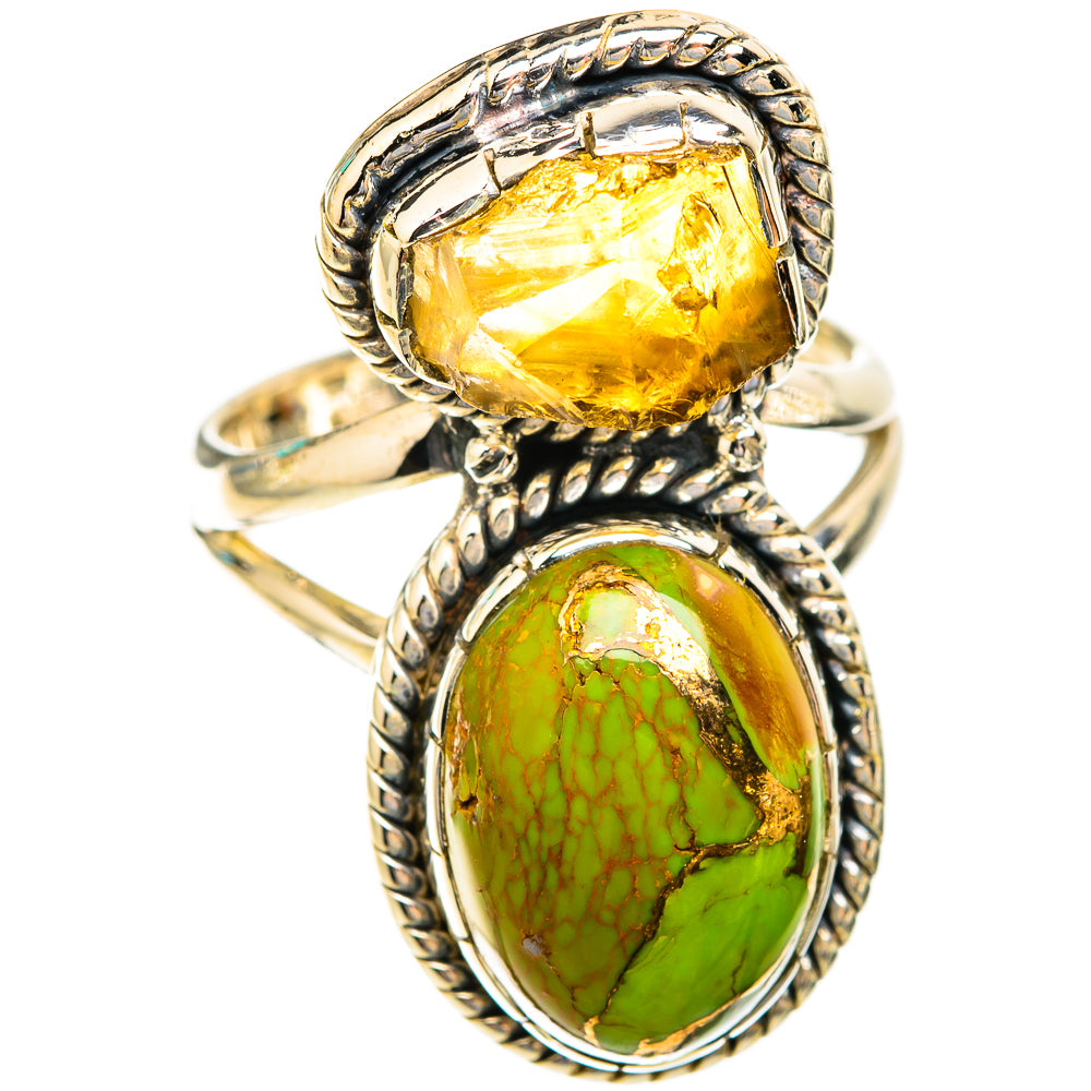 Green Copper Composite Turquoise Rings handcrafted by Anasilvercos - RING119000 - Photo 2