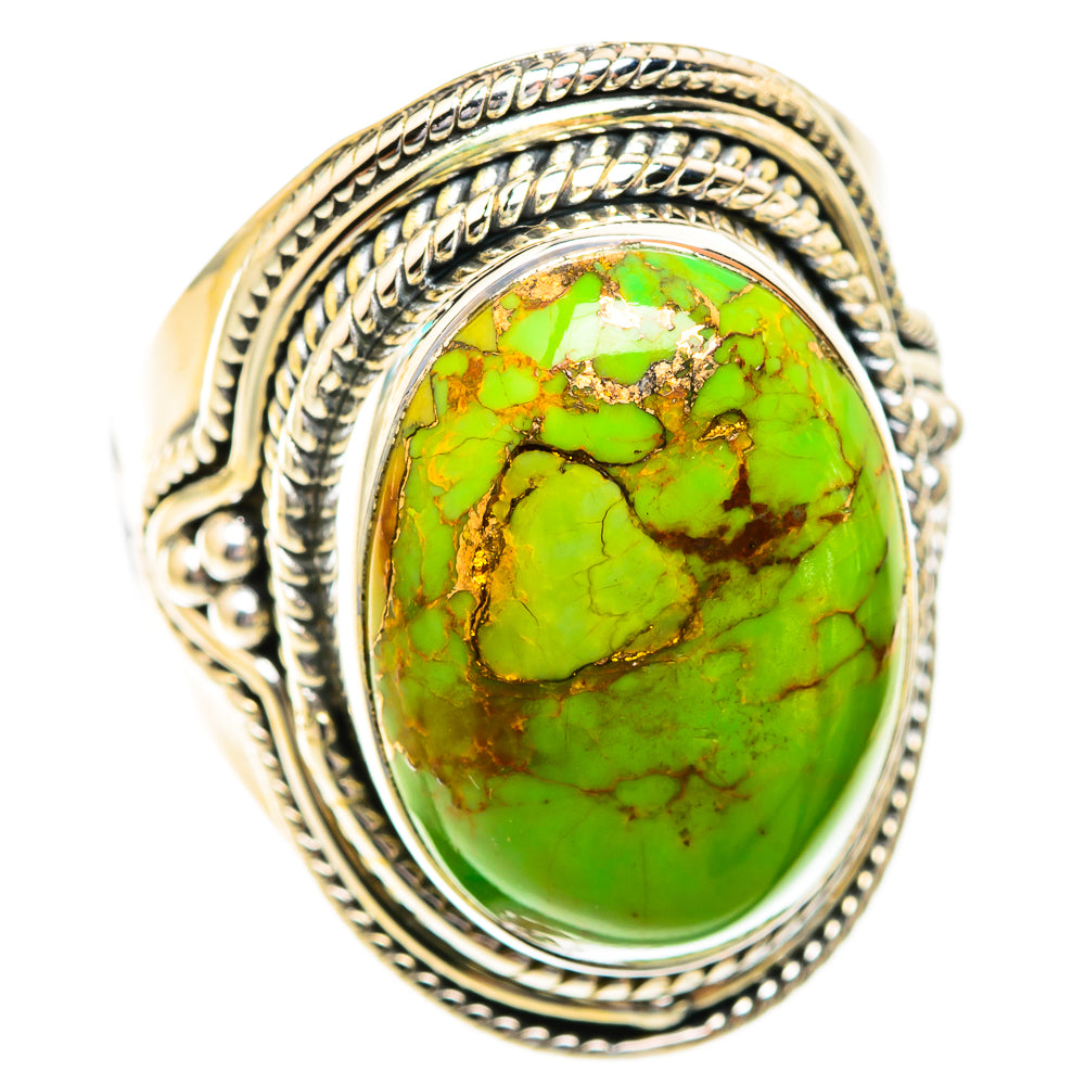 Green Copper Composite Turquoise Rings handcrafted by Anasilvercos - RING119020 - Photo 2
