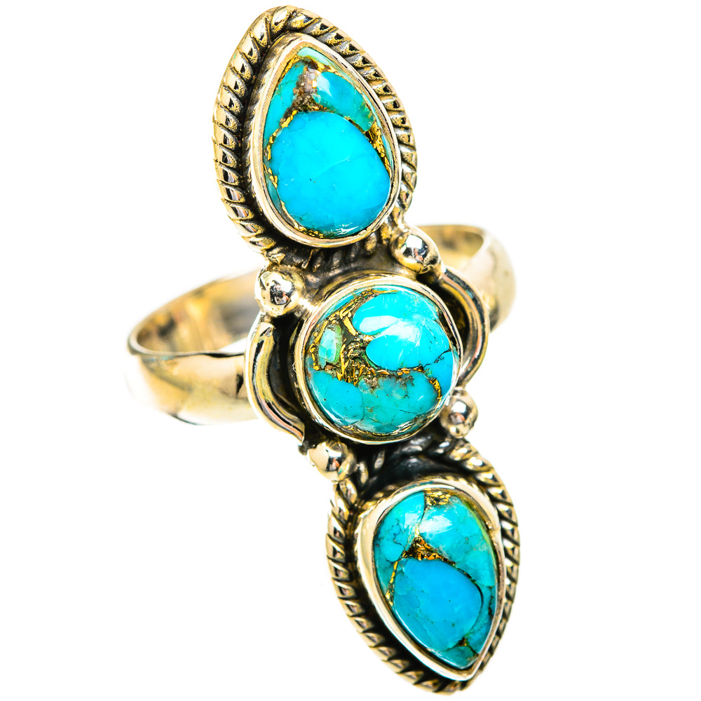 Green Copper Composite Turquoise Rings handcrafted by Anasilvercos - RING119038 - Photo 2