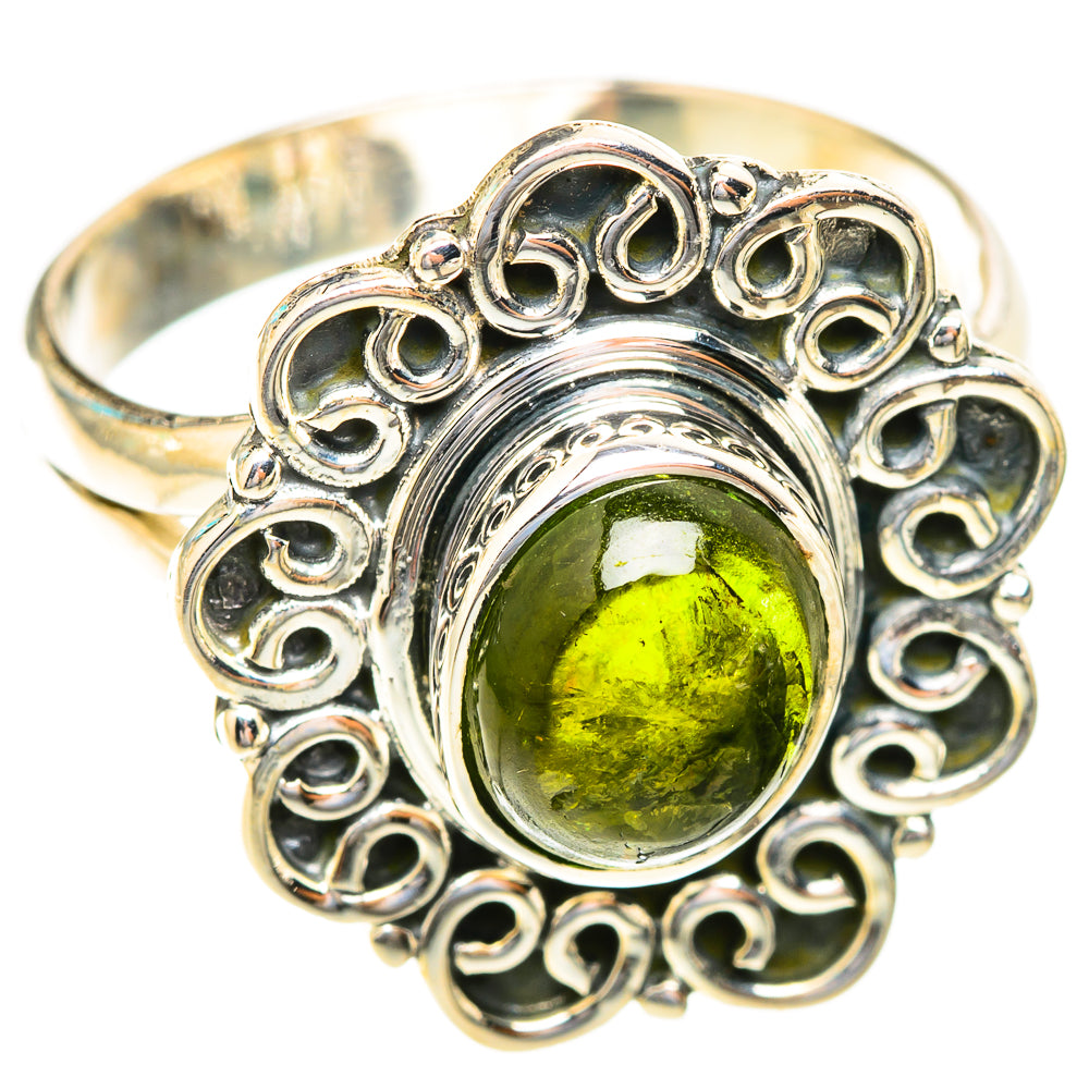 Green Tourmaline Rings handcrafted by Anasilvercos - RING119042 - Photo 2