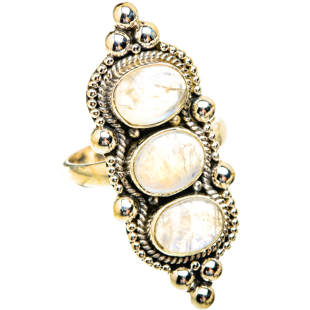 Rainbow Moonstone Rings handcrafted by Anasilvercos - RING119072 - Photo 2