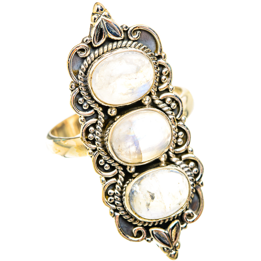 Rainbow Moonstone Rings handcrafted by Anasilvercos - RING119074 - Photo 2