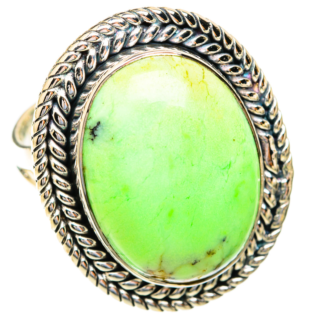 Lemon Chrysoprase Rings handcrafted by Anasilvercos - RING119092 - Photo 2