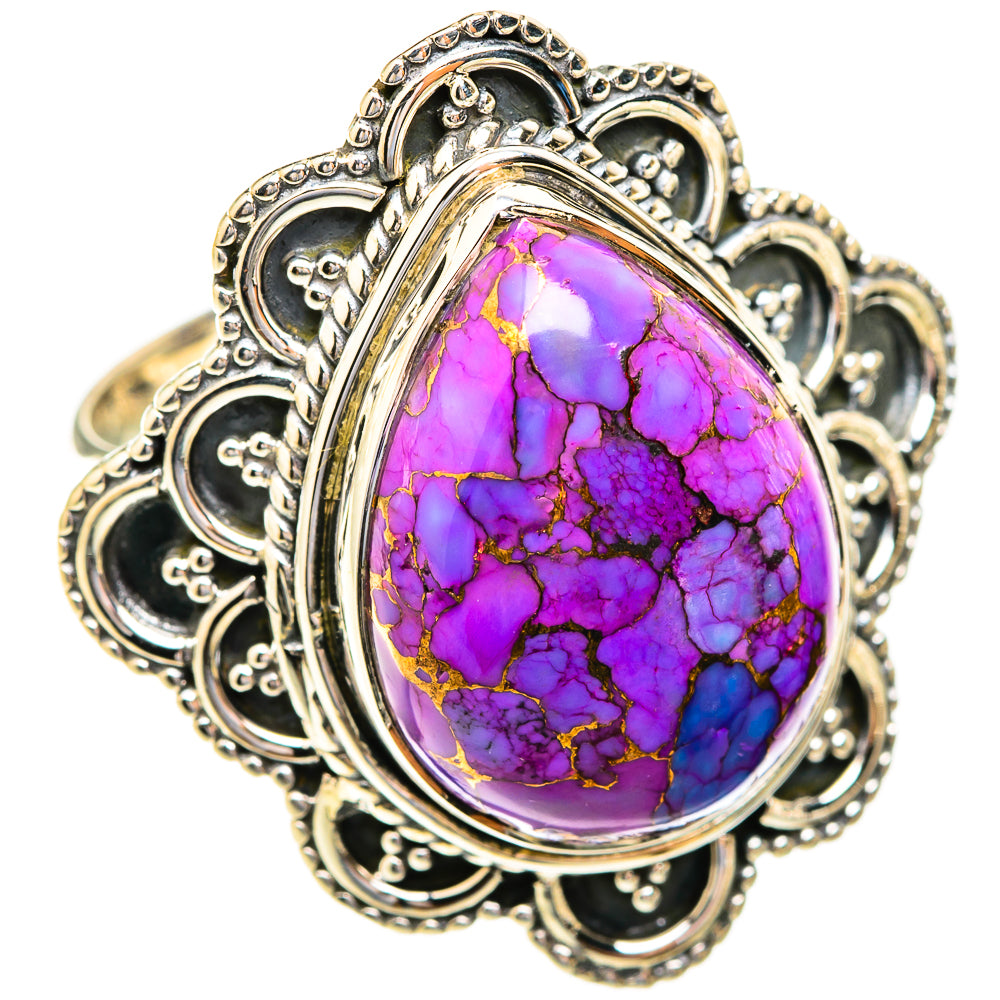 Purple Copper Composite Turquoise Rings handcrafted by Anasilvercos - RING119102 - Photo 2