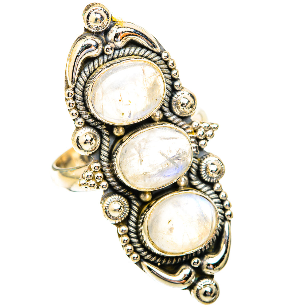 Rainbow Moonstone Rings handcrafted by Anasilvercos - RING119107 - Photo 2